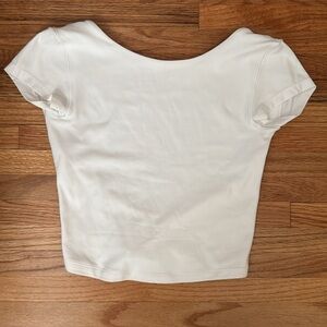 OFFLINE by Aerie White Scoop Back Fitted Tee XS